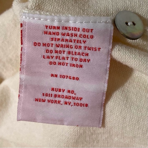 Ruby Rd Cream Cardigan with Embellished Neckline | Size XL | Elbow-length sleeve - Picture 7 of 8